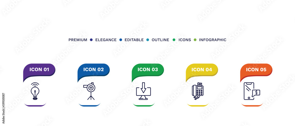 set of thin line icons. outline icons with infographic template. linear icons such as set of thin line icons. outline icons with infographic template. linear icons such as