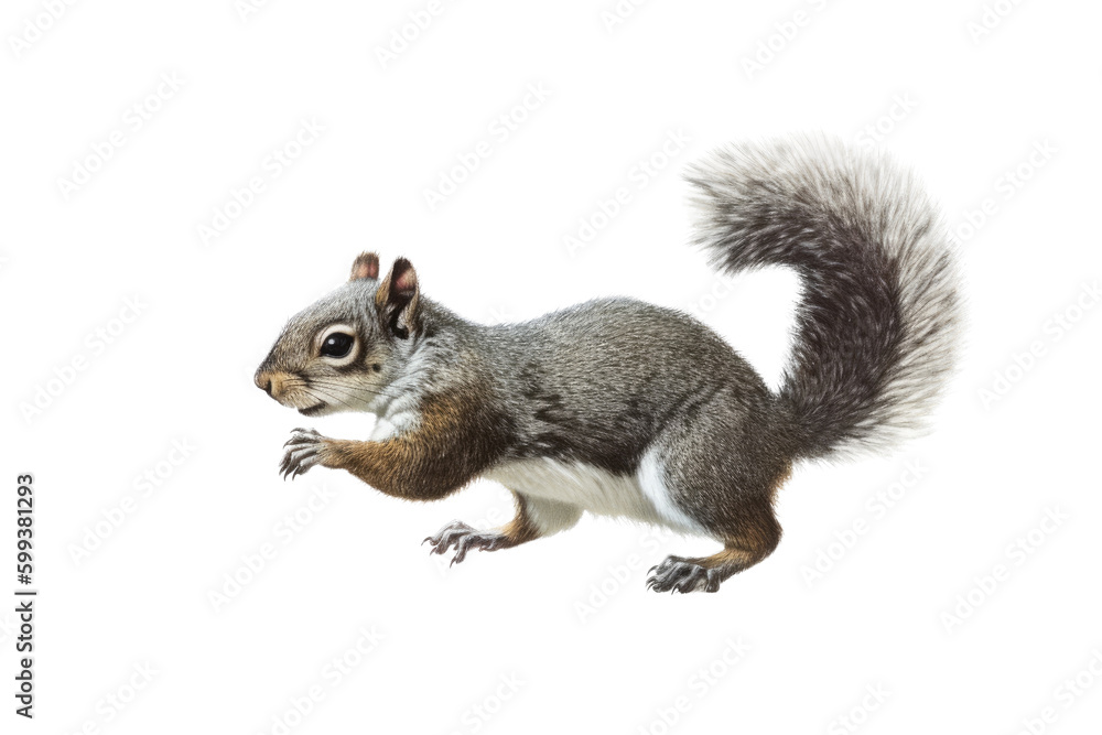 an isolated Grey Squirrel, running, jumping, and sitting. Preservation, backyard wildlife, Wildlife-themed, photorealistic illustration on a transparent background cutout in PNG. generative ai an isolated Grey Squirrel, running, jumping, and sitting. Preservation, backyard wildlife, Wildlife-themed, photorealistic illustration on a transparent background cutout in PNG. generative ai