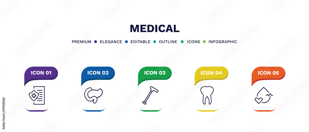 set of medical thin line icons. medical outline icons with infographic template. linear icons such as medical insurance, pancreas, walking stick, teeth, blood pressure vector. set of medical thin line icons. medical outline icons with infographic template. linear icons such as medical insurance, pancreas, walking stick, teeth, blood pressure vector.