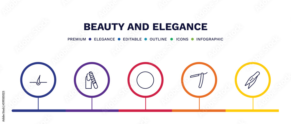 set of beauty and elegance thin line icons. beauty and elegance outline icons with infographic template. linear icons such as hair, nail file, 1642645100876100-28.eps,,,,,, straight razor, tweezers