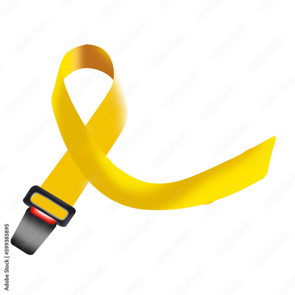MAIO AMARELO - PNG - CINTO - FITA AMARELA - TRÂNSITO Stock Illustration