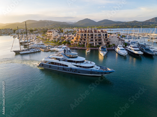 Motor Yacht leaving Port for Saint Tropez photo