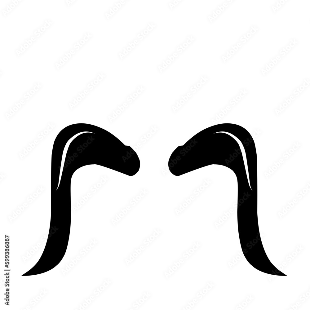 Silhouettes of horns of antelopes Silhouettes of horns of antelopes