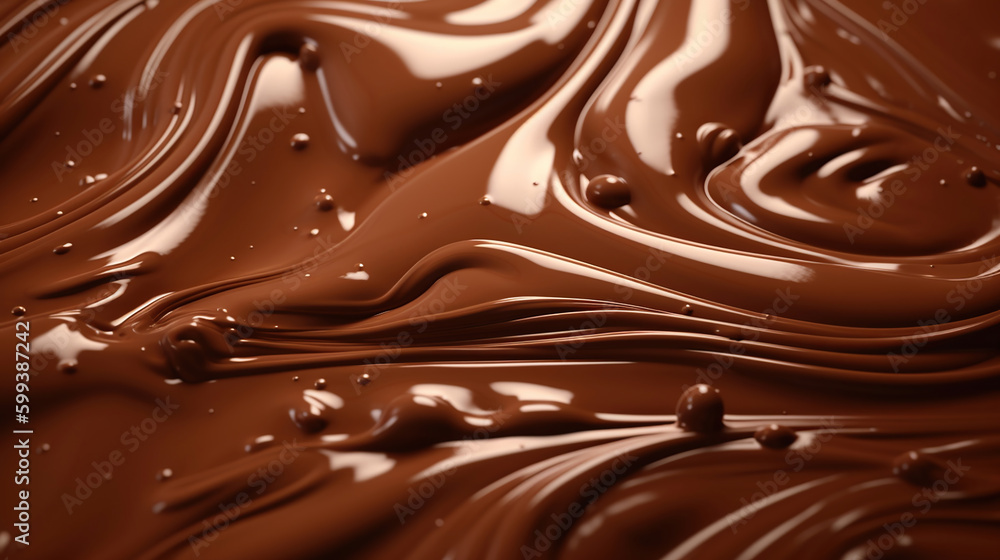 Melted chocolate swirl background. Generative Ai Melted chocolate swirl background. Generative Ai