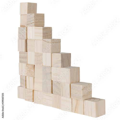 stairs made of wooden blocks