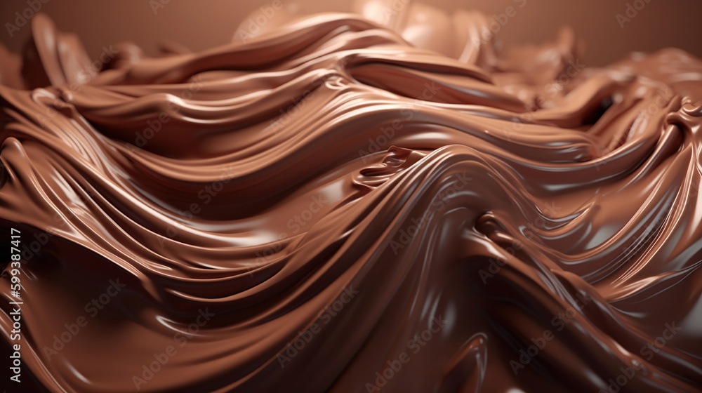 Melted chocolate swirl background. Generative Ai Melted chocolate swirl background. Generative Ai