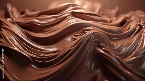 Melted chocolate swirl background. Generative Ai