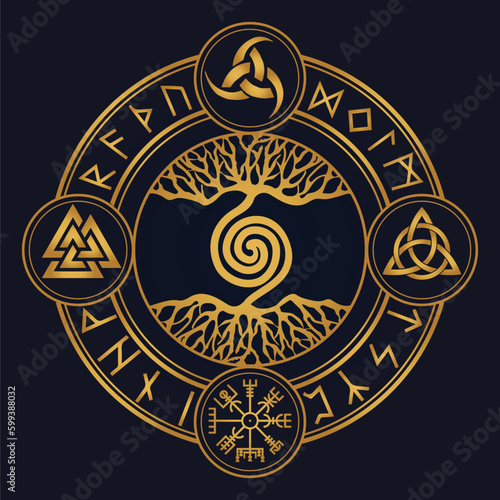 Tree of Life , Yggdrasil vector	
