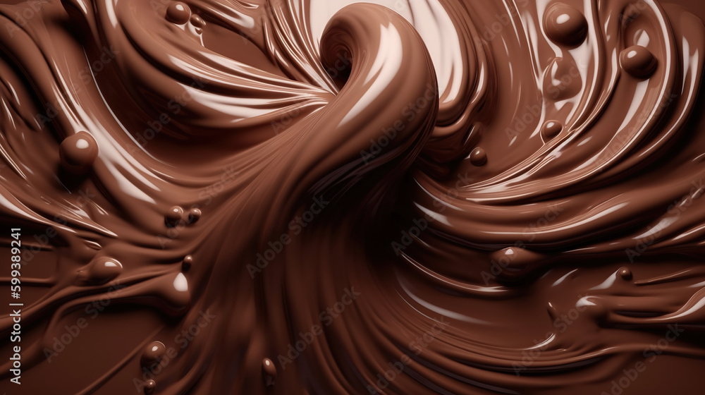 Melted chocolate swirl background. Generative Ai Melted chocolate swirl background. Generative Ai