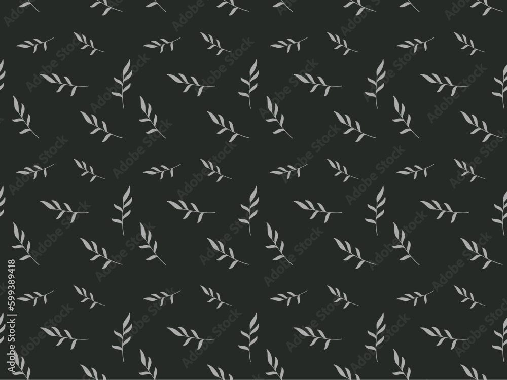 Leaves Seamless Repeatable Pattern on Dark Background with Editable Quality Leaves Seamless Repeatable Pattern on Dark Background with Editable Quality