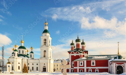 The Golden Ring of Russia. An ancient monastery in winter Uglich. photo