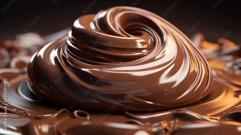 Melted chocolate swirl background. Generative Ai Melted chocolate swirl background. Generative Ai