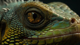 Intense stare from iguana eye Generative AI