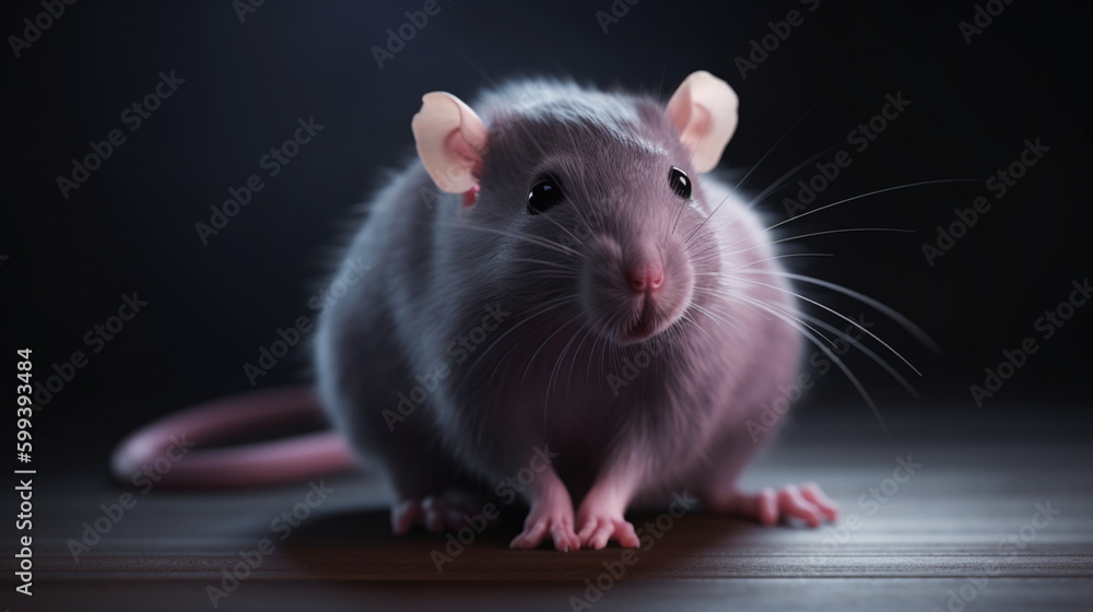 Pet rat with cute pink paws Generative AI Pet rat with cute pink paws Generative AI