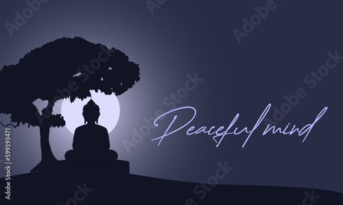 Happy buddha purnima. happy vesak day. happy guru purnima. siddhartha gautama puja day celebration vector illustration. buddha silhouette design.buddha day and night vector images wishes and greeting 