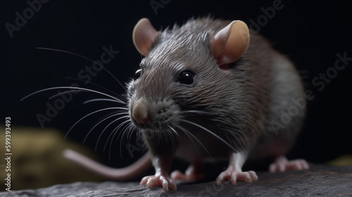Playful pet rat with curious demeanor Generative AI