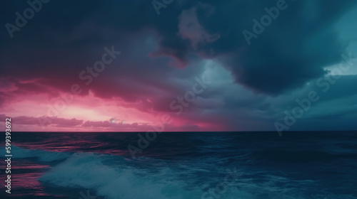 sunset over the sea. Generative Ai