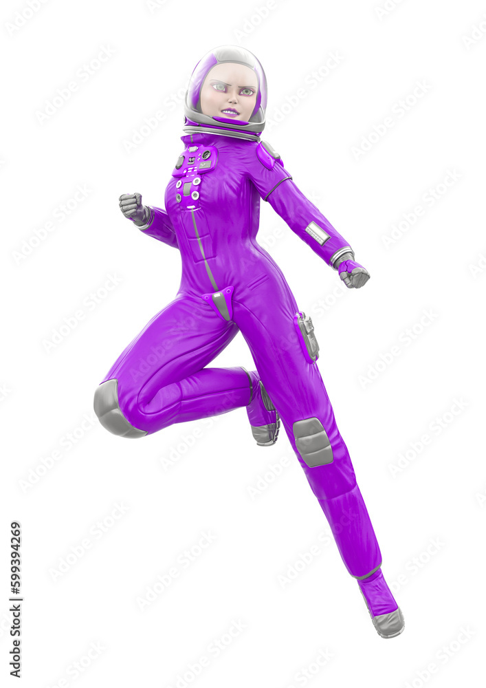 astronaut girl is floating and ready for action astronaut girl is floating and ready for action