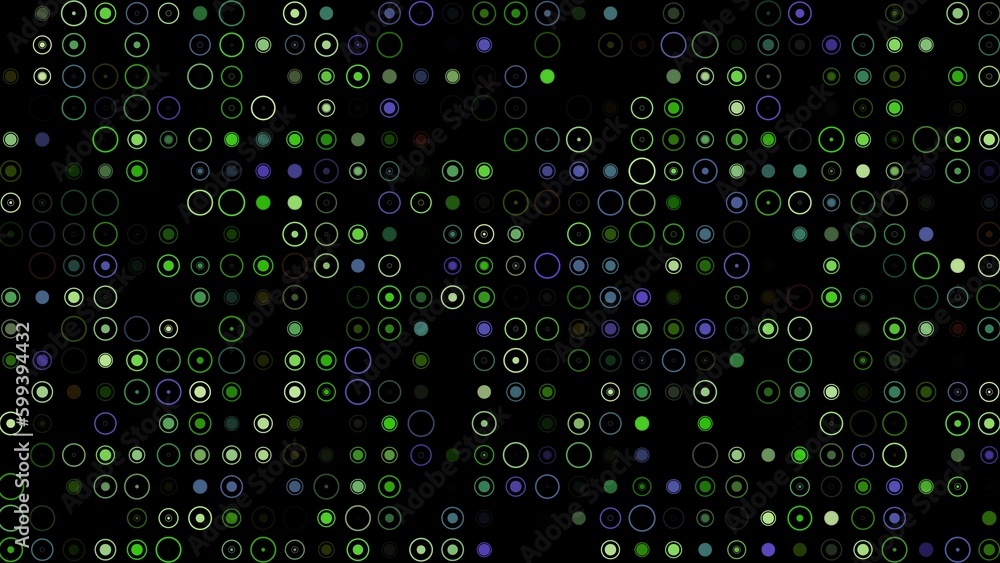 Colored flashing rotating circles with a dot on black bg. Abstract festive background for advertising, congratulations, text. Colorful creative flat dynamic shapes. Business bg. 3D render Colored flashing rotating circles with a dot on black bg. Abstract festive background for advertising, congratulations, text. Colorful creative flat dynamic shapes. Business bg. 3D render