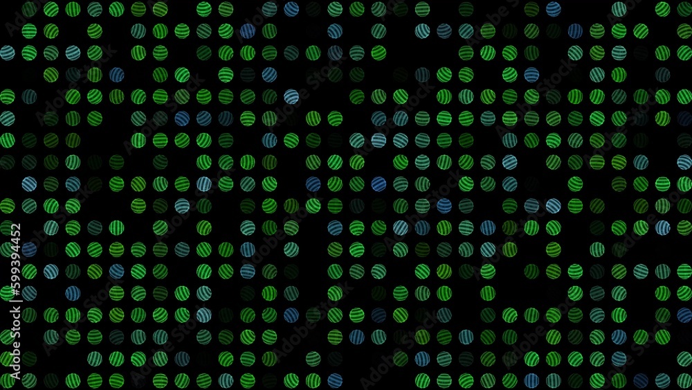 Colored flashing rotating 3d balls on black bg. Abstract festive background for advertising, congratulations, text. Colorful creative flat dynamic shapes animation. Business bg. 3D render Colored flashing rotating 3d balls on black bg. Abstract festive background for advertising, congratulations, text. Colorful creative flat dynamic shapes animation. Business bg. 3D render