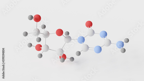 azacitidine molecule 3d, molecular structure, ball and stick model, structural chemical formula vidaza