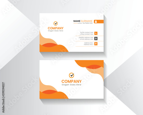 Simple Business Card Layout, professional business card design, Modern creative business card and name card, horizontal simple clean template vector design. photo