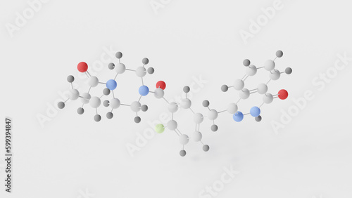 olaparib molecule 3d, molecular structure, ball and stick model, structural chemical formula lynparza photo