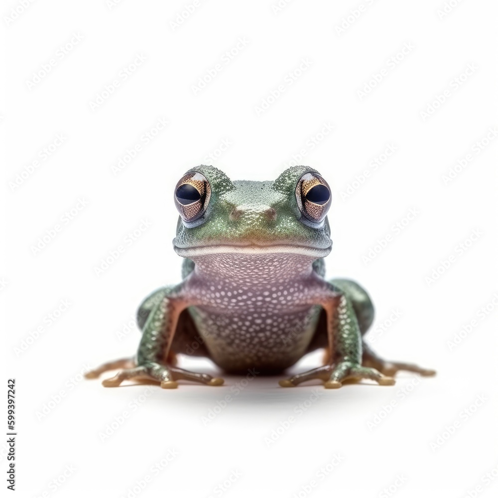 Obraz premium Baby Frog isolated on white (generative AI)