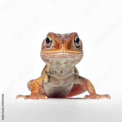 Baby Lizard isolated on white (generative AI)