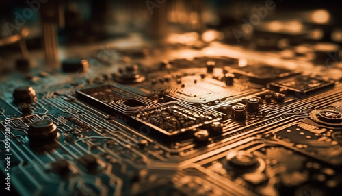 Complexity of computer chip circuit board macro generated by AI