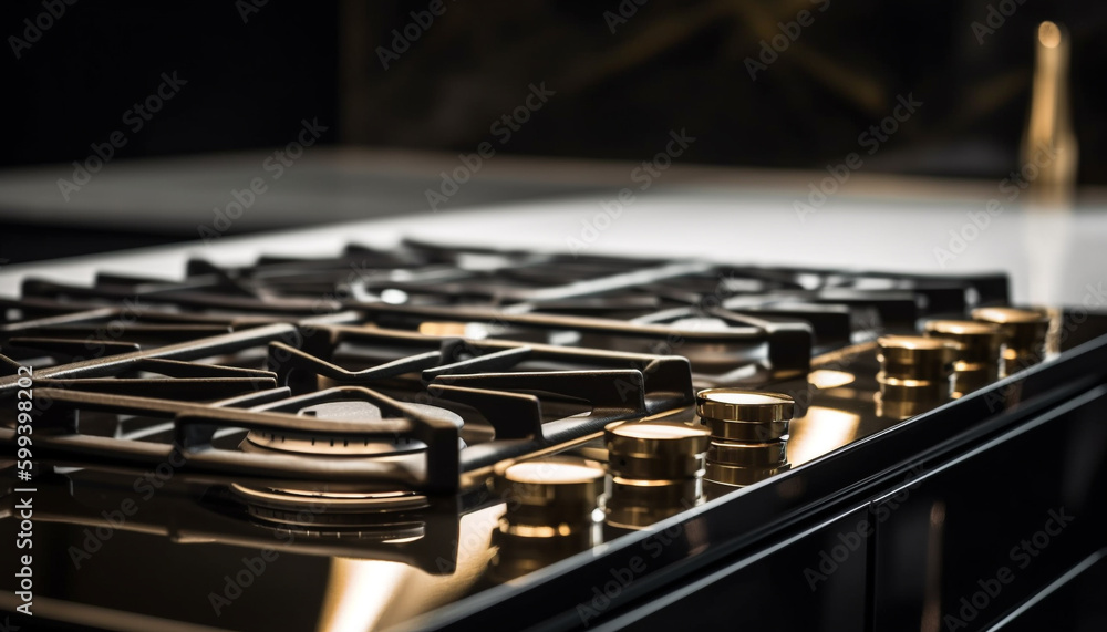 Glowing stove top burner heats up kitchen generated by AI Glowing stove top burner heats up kitchen generated by AI