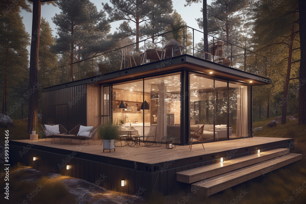 Container house in nature