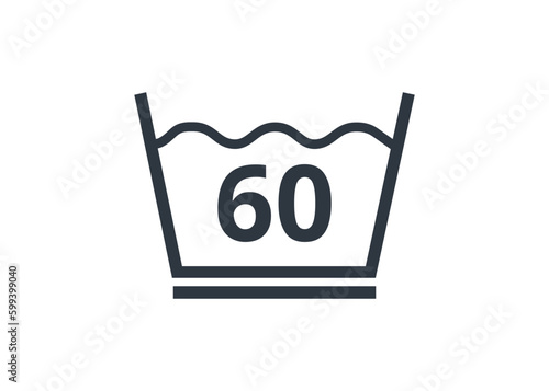 Isolated Maximum 60 Celsius Symbol. 