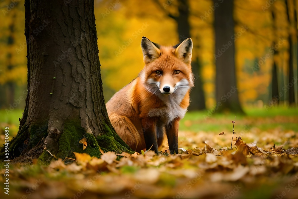 red fox in the woods