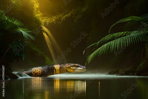 deadly gigantic anaconda in the amazon forest ancient 