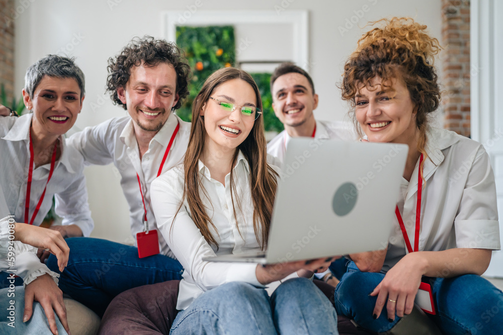 Group of Professionals team of women and men Working on a Project Group of Professionals team of women and men Working on a Project