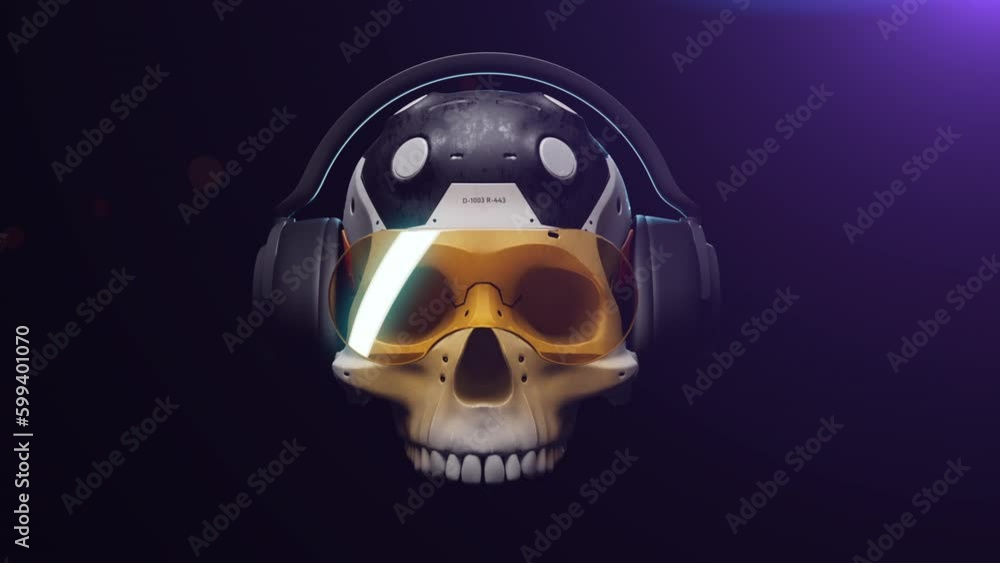 stylized sci-fi human skull on a uniform background stylized sci-fi human skull on a uniform background
