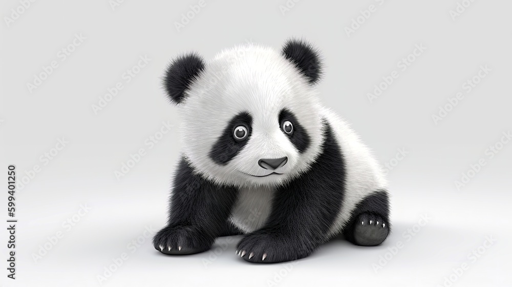 black and white cute little panda.
