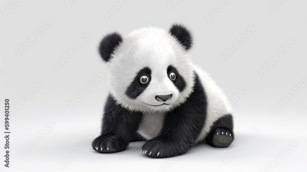 black and white cute little panda. black and white cute little panda.