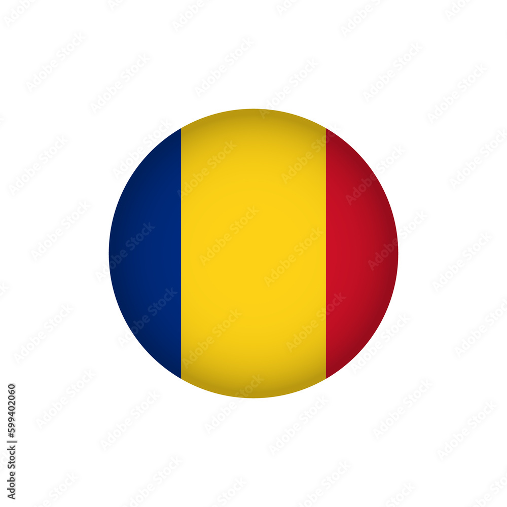 Romania Europe Flag Icon. European Country Circled Flag. Stock Graphics Element