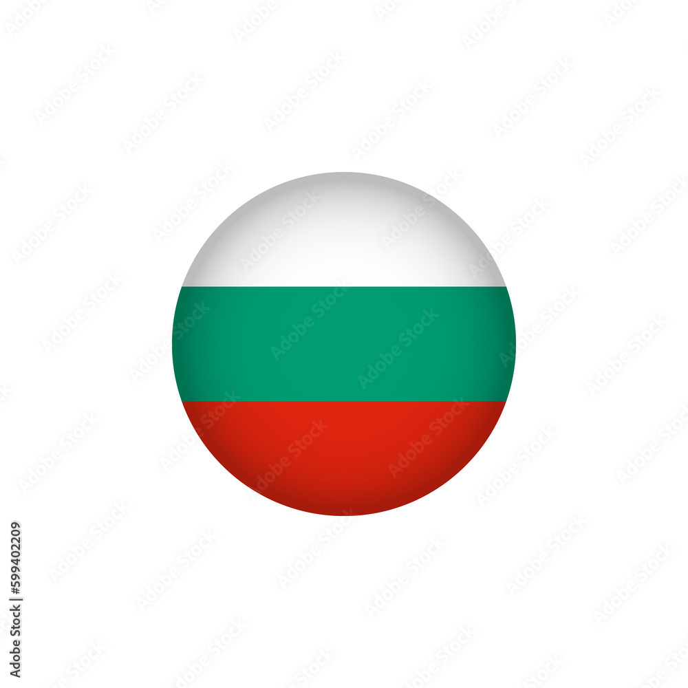 Bulgaria Europe Flag Icon. European Country Circled Flag. Stock Graphics Element Bulgaria Europe Flag Icon. European Country Circled Flag. Stock Graphics Element
