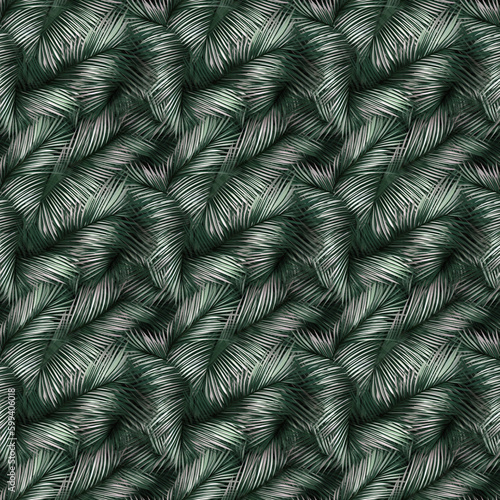 Palm Leaves Seamless Patterns with Generative AI technology 