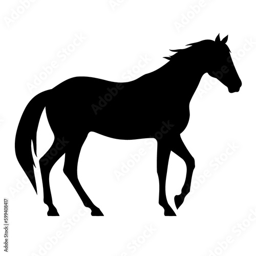 animal mammal horse silhouette black and white created with Generative AI technology