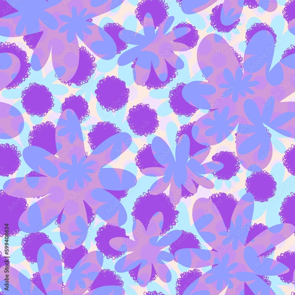 Obraz premium Floral summer seamless flower pattern for fabrics and textiles and packaging and gifts and cards and linens and kids