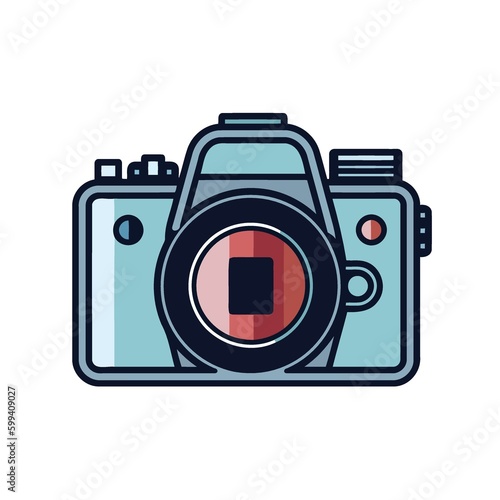 digital camera colorful icon created with Generative AI technology