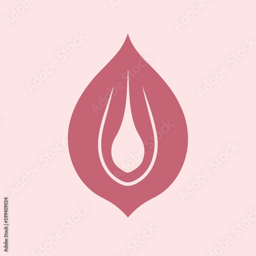 female vulva icon logo for gynecological health theme created with Generative AI technology