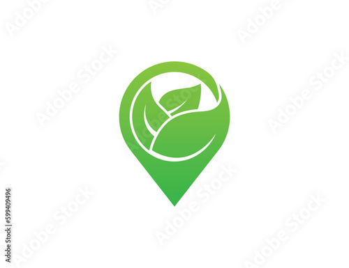 Free Download Leaf Pin Logo Concept icon sign symbol Element Design. Leaves, Organic, Herbal, Natural Products, Ecology, Nature Logotype. Vector illustration template - GFXLoad
