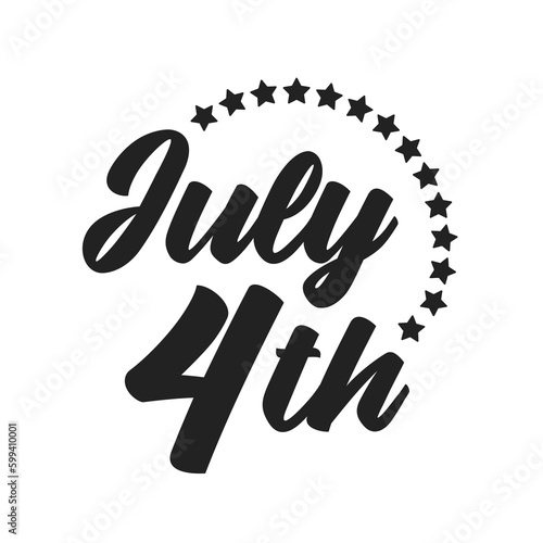 July 4th Text, Happy July 4th, Happy Independence Day, Fourth of July, 4th of July, July 4th Vector, USA Holiday, Vector Illustration Background