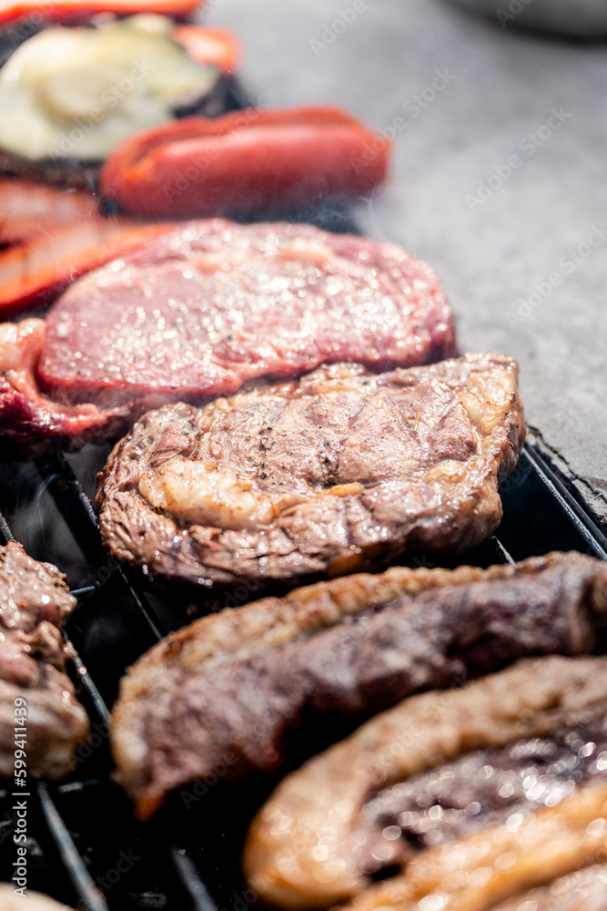 Grill with picanha steak and sausage
