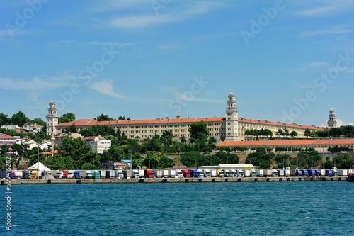 historical haydarpasa hospital on bosphorus